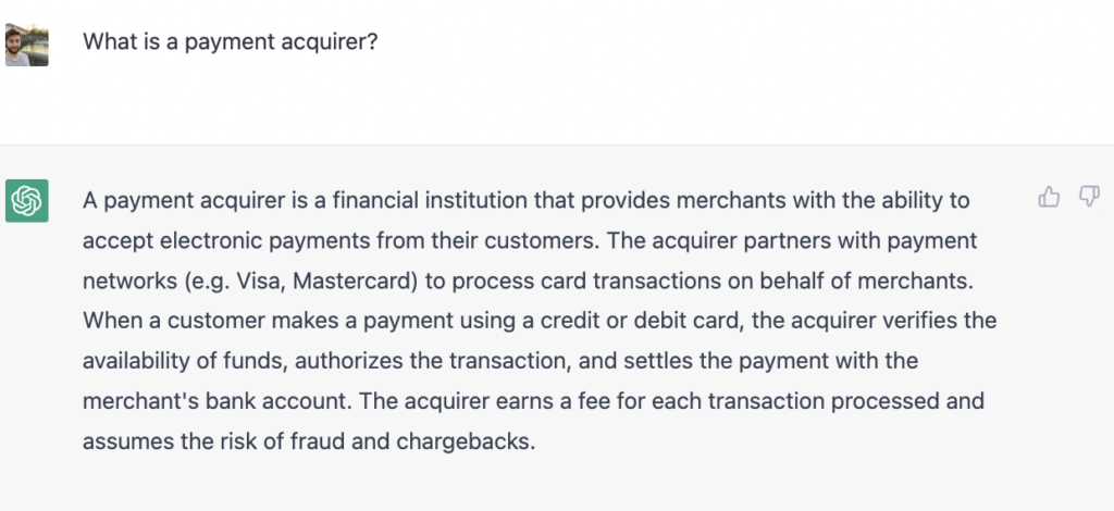 How do you define a payment acquirer?